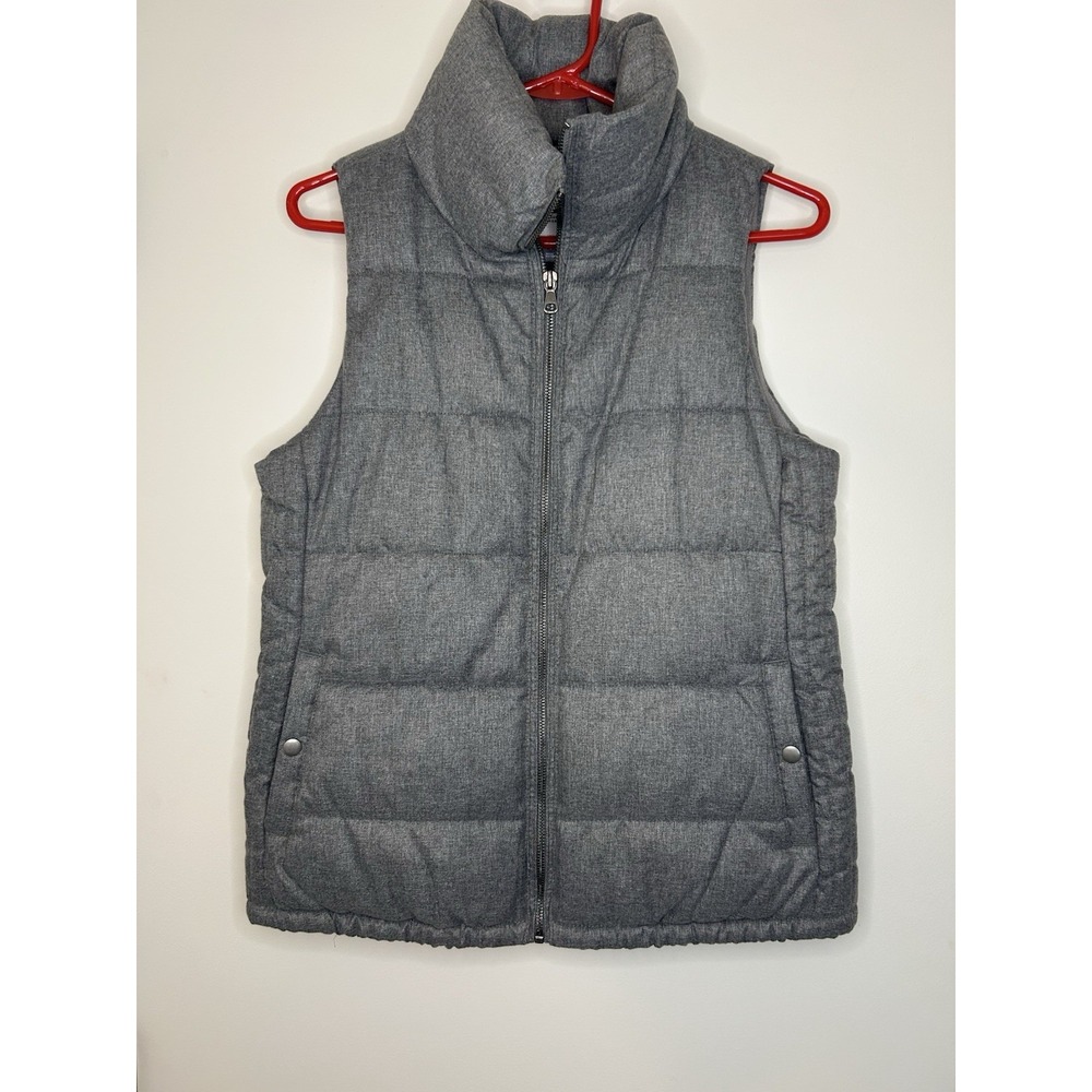OLD NAVY Gray Outdoor Quilted Puffer Vest Mock Neck Zip Closure Womens S